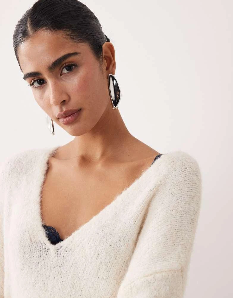 open lace back dress Threadbare Women's Khaki Green Knitted Sweater Ladies' Jumper Dress main image 1