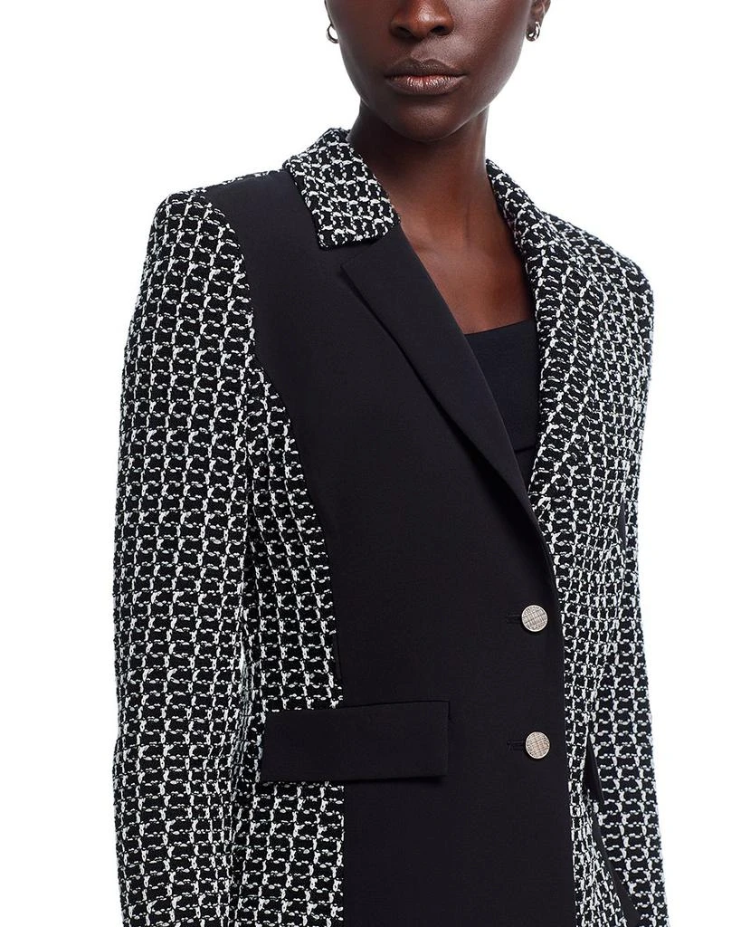 Misook Mixed Media Tweed Knit Blazer 6