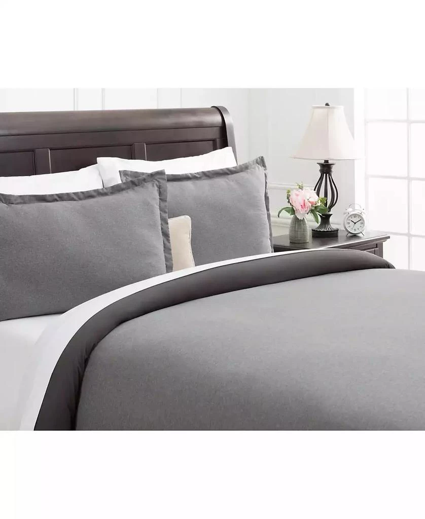 Chanasya Premium Faux Linen Bedding Duvet Cover 3-Piece Soft Luxury Set - Double Brushed Breathable Microfiber Comforter Cover - Breathable Washable Wrinkle and Stain Resistant - Charcoal Queen Size 3