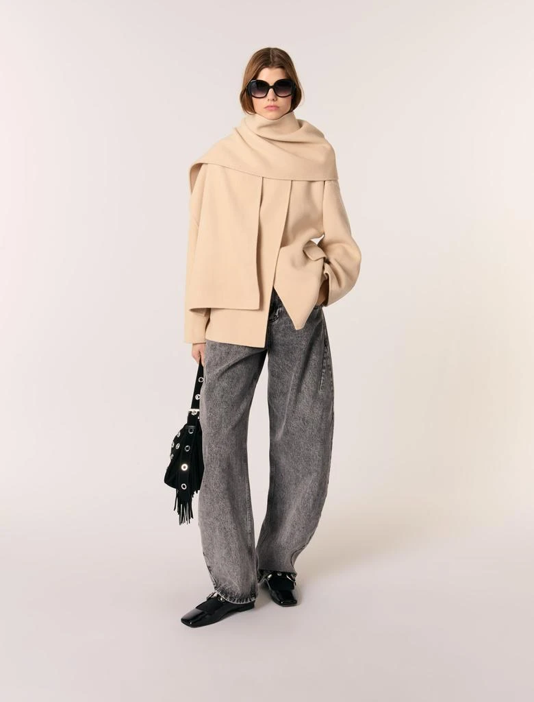 Maje Maje Woman's wool Double-faced coat with scarf for Spring/Summer 1
