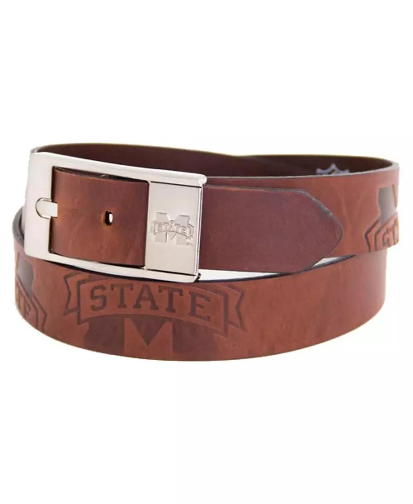 Eagles Wings Men's Mississippi State Bulldogs Brandish Leather Belt - Brown 1