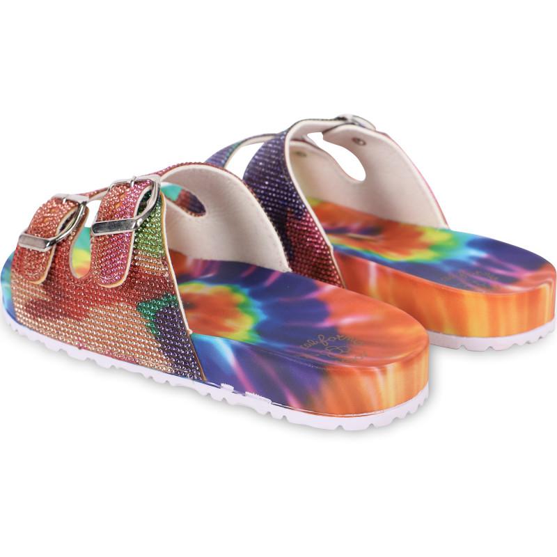 COLORS OF CALIFORNIA Colorful tie dye rhinestones slide sandals