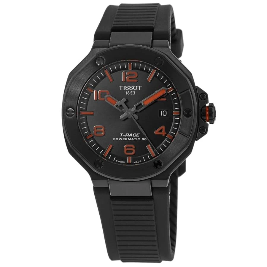 Tissot T-Race Powermatic 80 Automatic Black Dial Silicone Strap Men's Watch 1