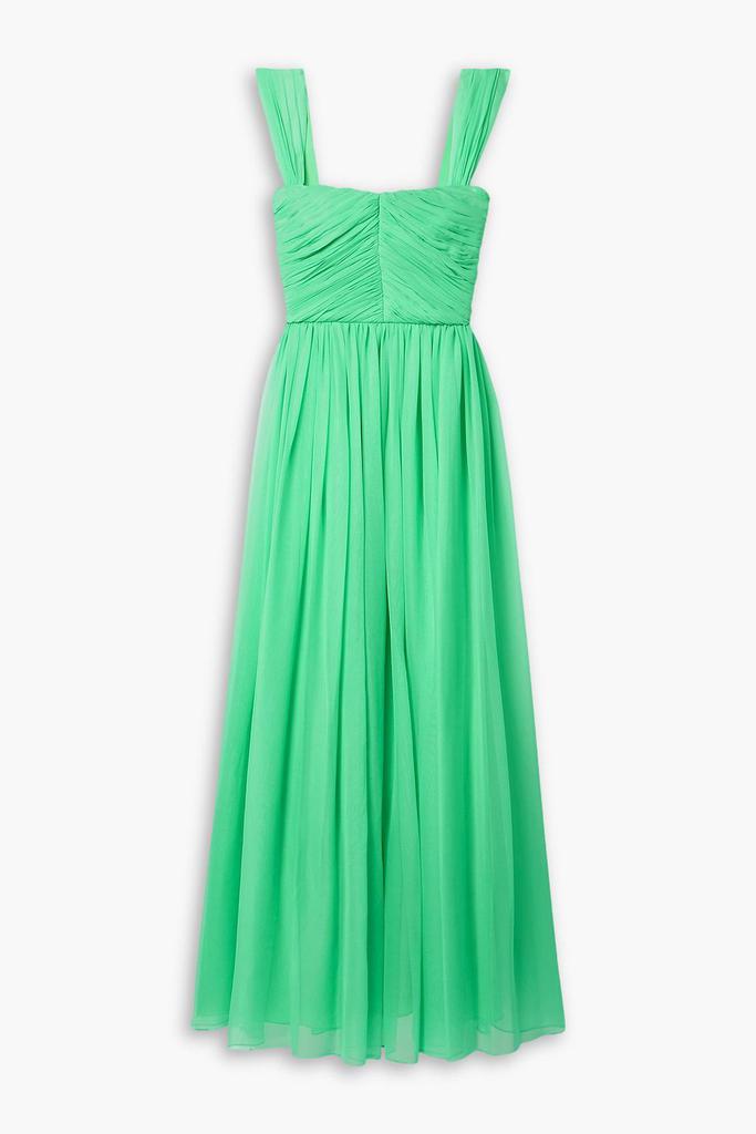 ADAM LIPPES Pleated silk-chiffon maxi dress