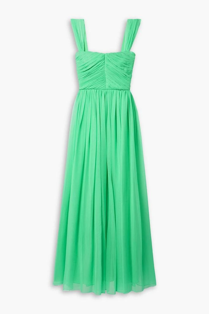 ADAM LIPPES Pleated silk-chiffon maxi dress 1