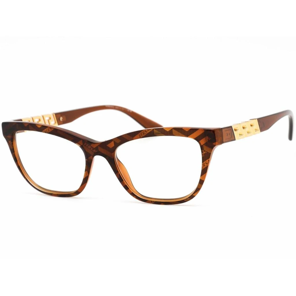 Versace Versace Women's Eyeglasses - Havana Print Monogram Cat-Eye Frame | 0VE3318 5354 1