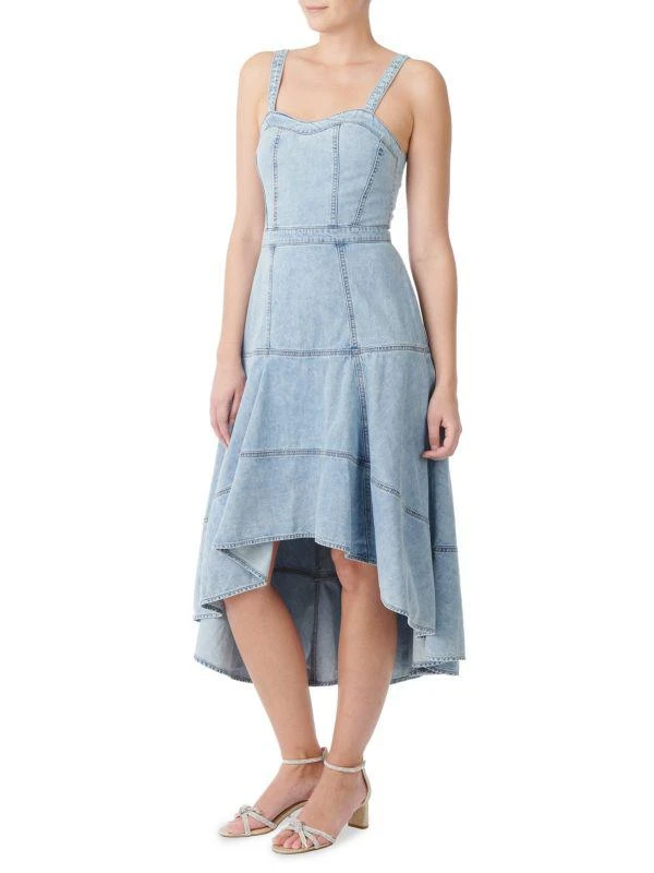 Badgley Mischka Denim High Low A Line Dress 1