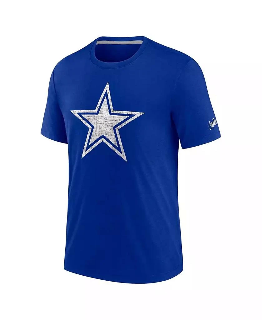 NIKE Men's Royal Distressed Dallas Cowboys Playback Logo Tri-Blend T-shirt 2