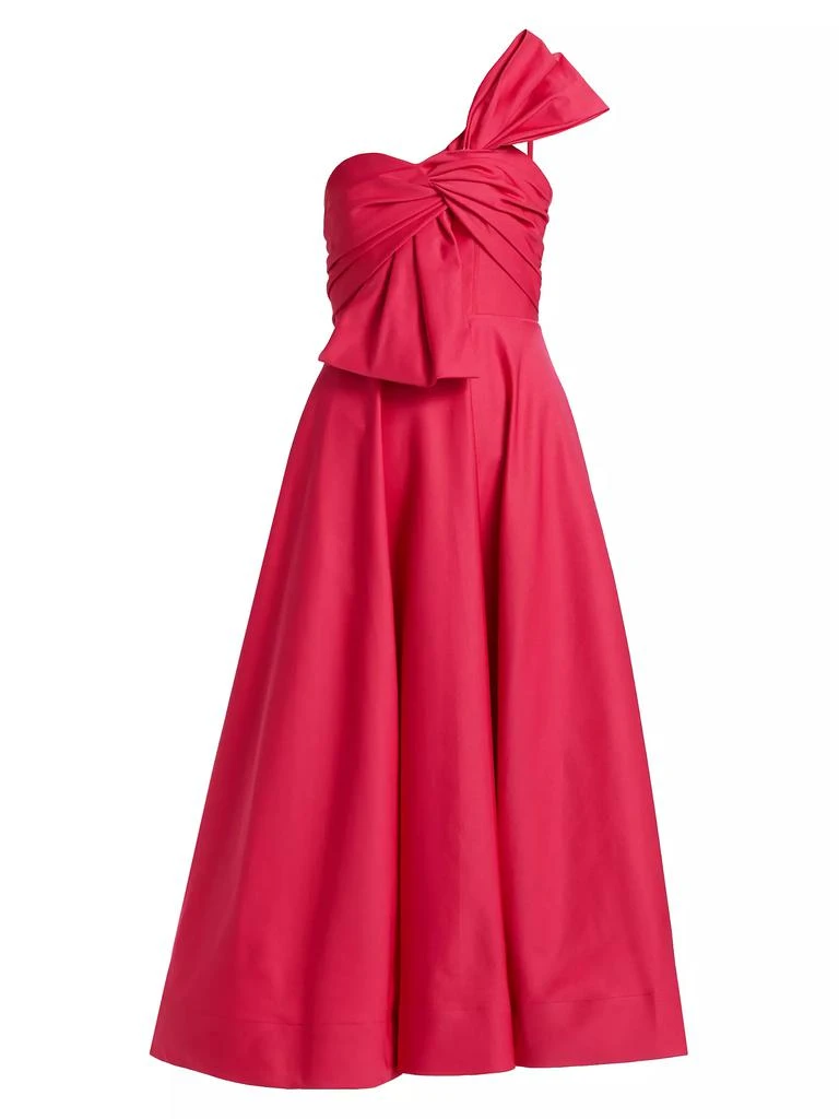 As It May Sylvie Faille Bow Sateen One-Shoulder Midi-Dress 1
