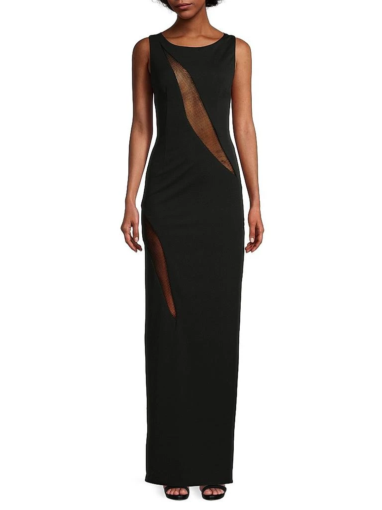 Katie May Mesquite Mesh-Insert Column Gown 3