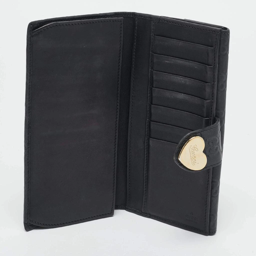 Gucci Gucci Black Guccissima Leather Heart Flap Continental Wallet 2