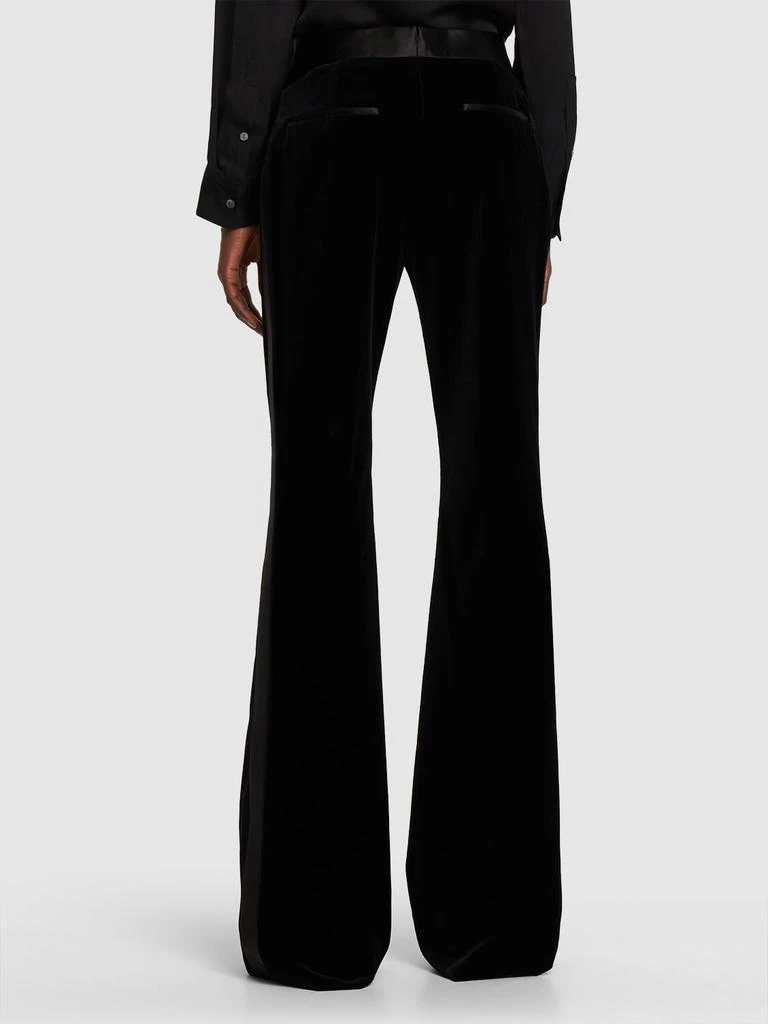 TOM FORD Cotton Velvet Low Rise Flared Pants 2