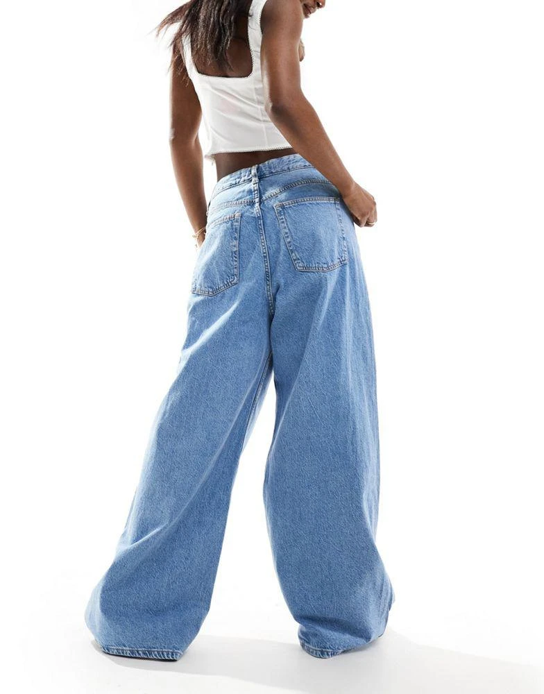 Bershka Bershka baggy wide leg jeans in light blue 2