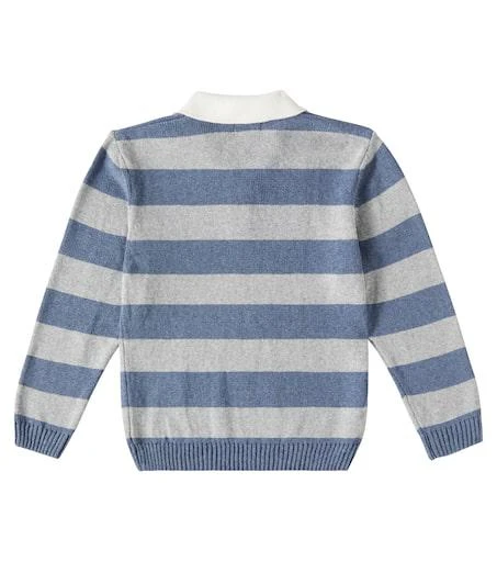 La Coqueta Roman striped cotton polo sweater 3