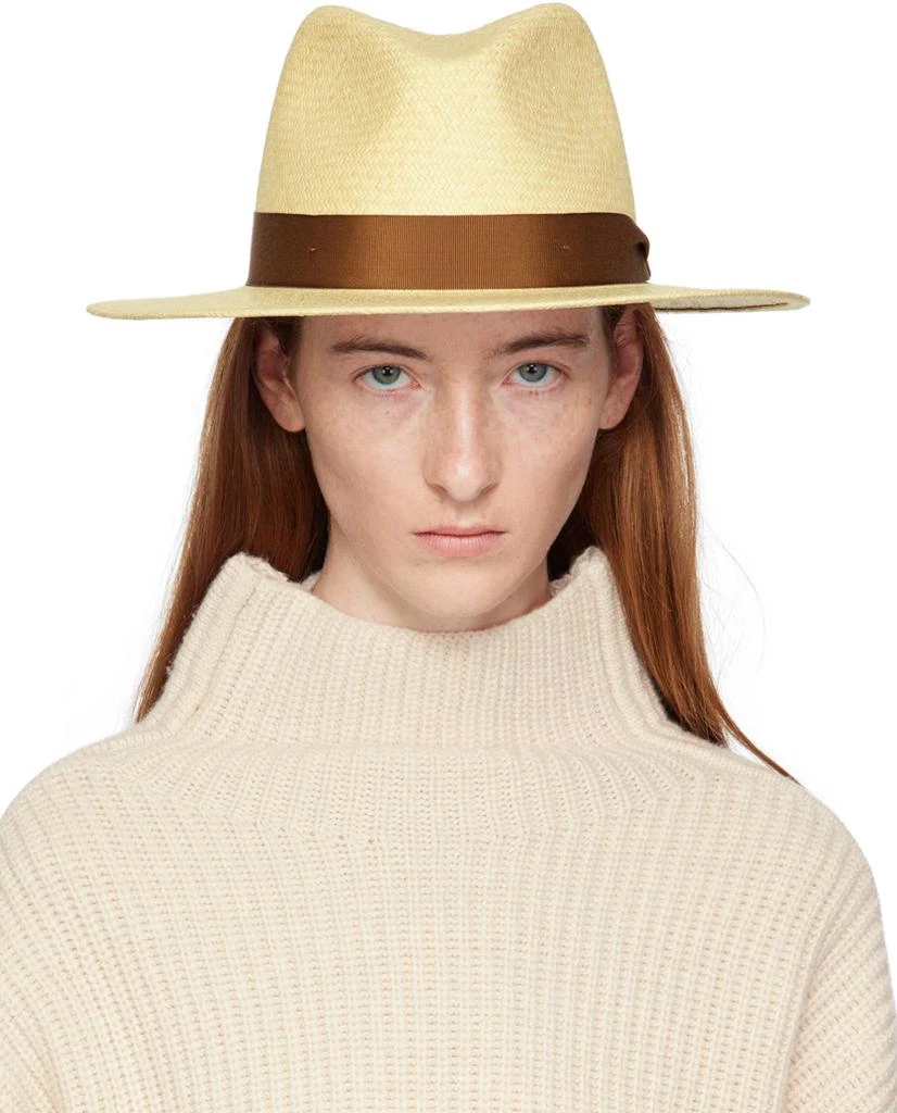 Rag & Bone Beige Trim Panama Hat 1