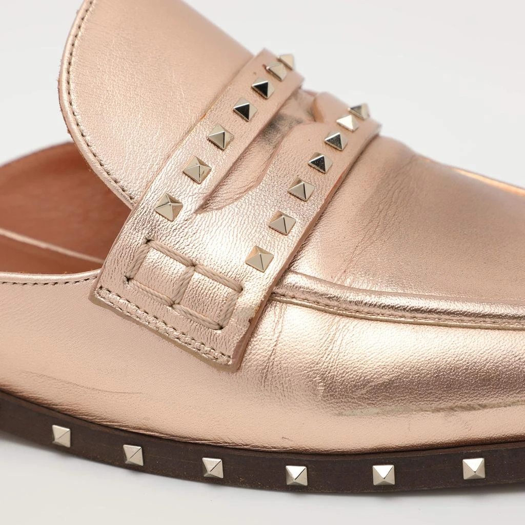 Valentino Valentino Metallic Rose Gold Leather Soul Rockstud Mules Size 36 5