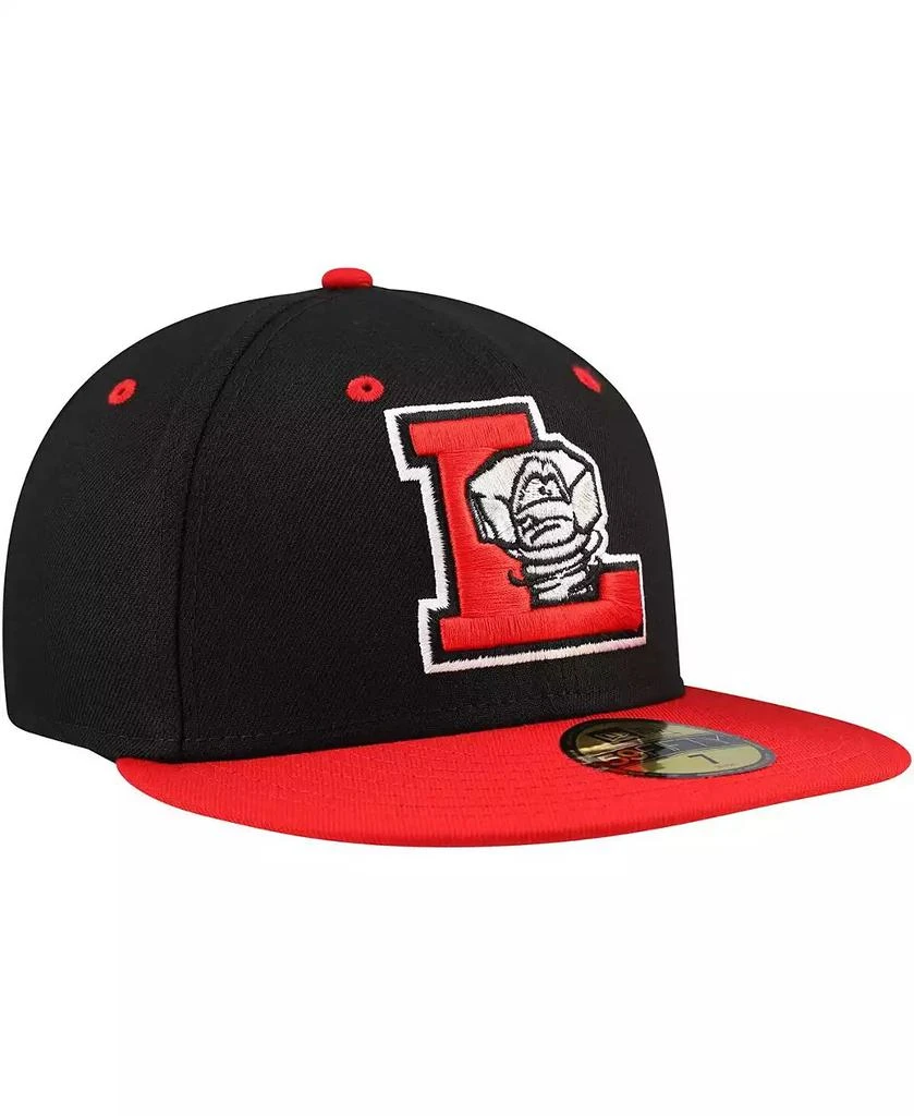 New Era Men's Black/Red Lansing Lugnuts Authentic Collection 59FIFTY Fitted Hat 2