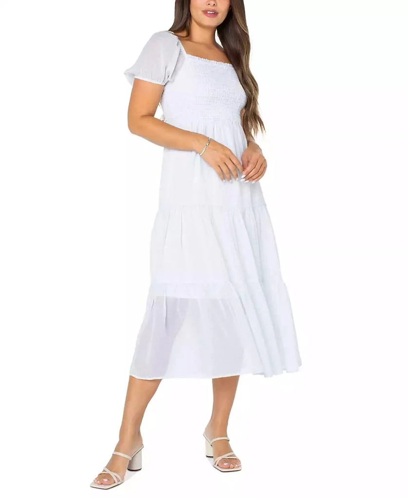 Celebrity Pink Juniors' Smocked Puff-Sleeve Midi Dress 3