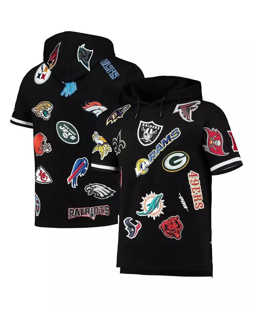Pro Standard Men's Black Nfl League Wordmark Short Sleeve Pullover Hoodie 1
