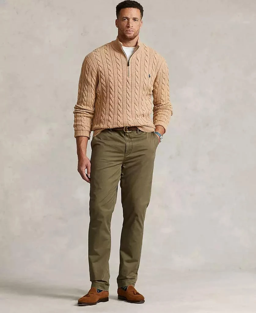 Ralph Lauren Men's Big & Tall Cable-Knit Cotton Quarter-Zip Sweater 17