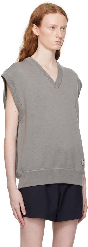 Wooyoungmi Gray Leather Patch Vest