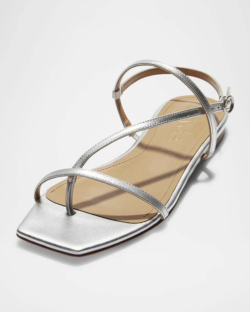 AEYDE Ella Metallic Thong Slingback Sandals 2