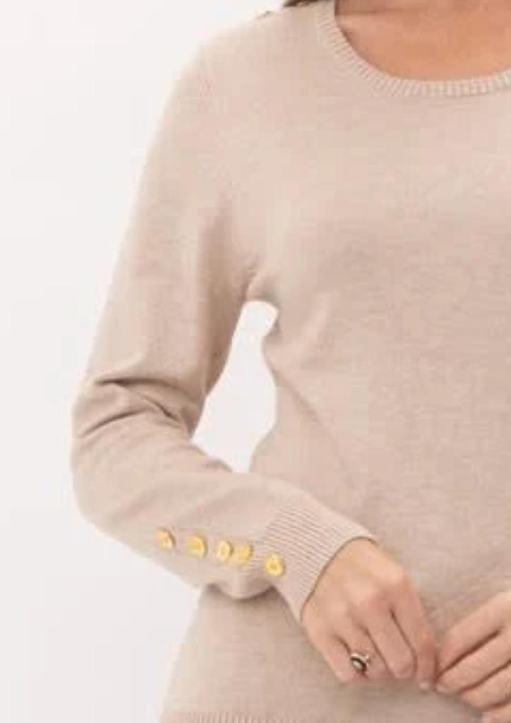 CIELO Cielo - Button Shoulder & Sleeve Sweater
