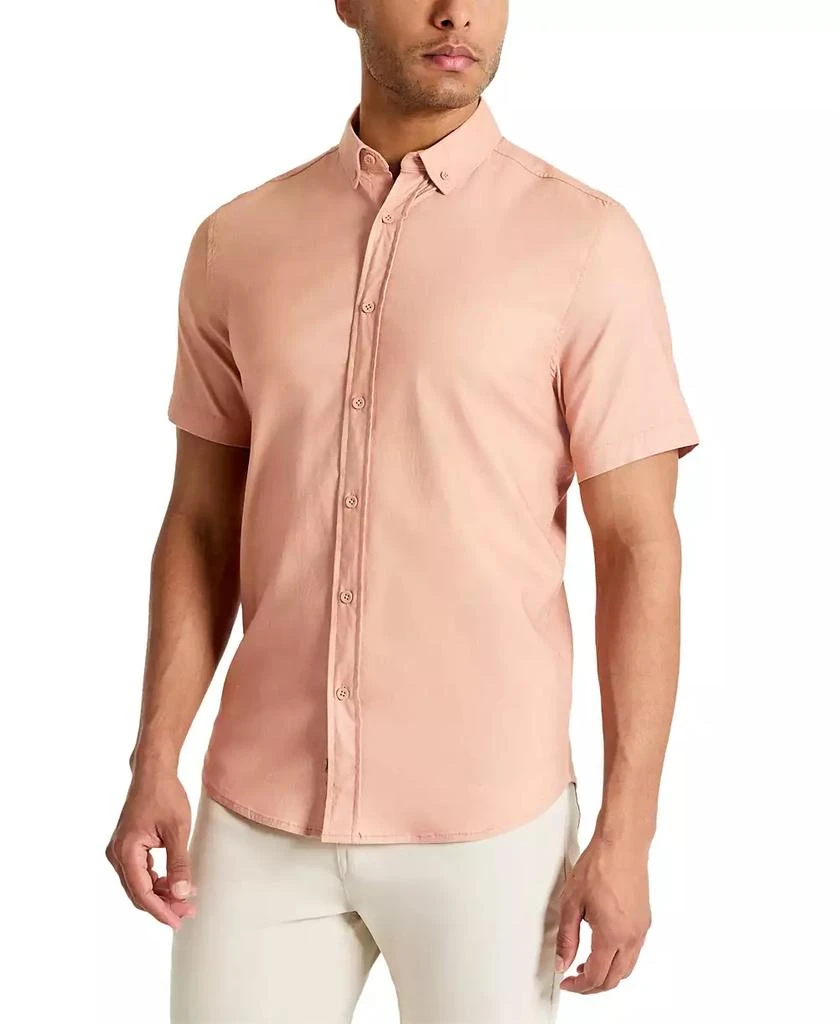 Kenneth Cole Men's Slim Fit Short Sleeve Button-Down Sport Shirt 1