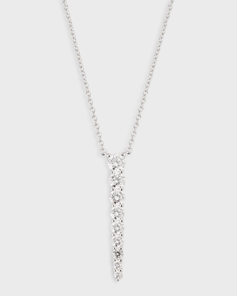 Memoire 18K White Gold Diamond Pendant Necklace, 16-18"L, 0.86tcw