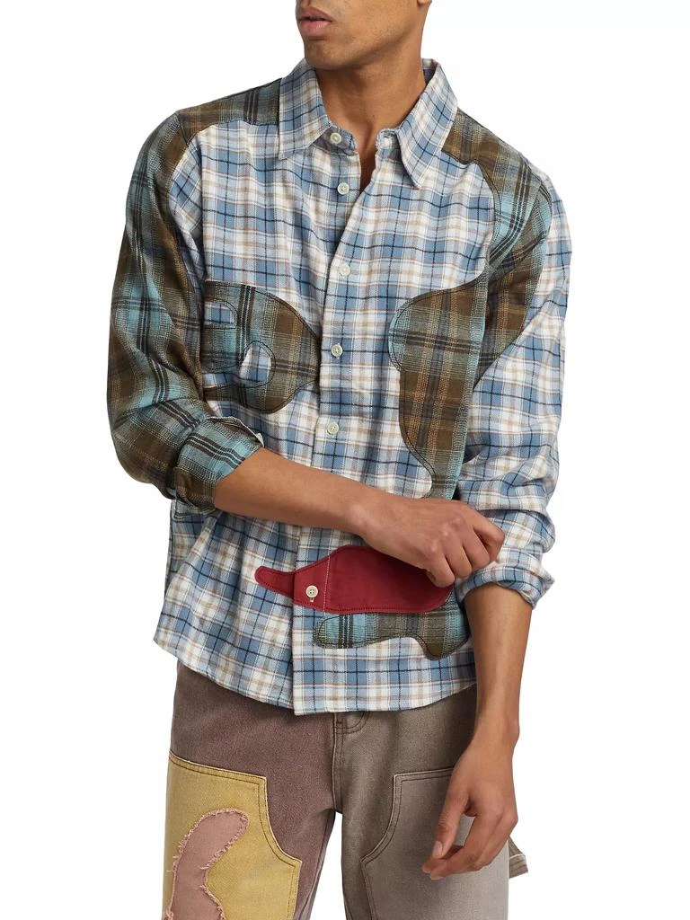 KidSuper Patchwork Face Flannel Shirt 3