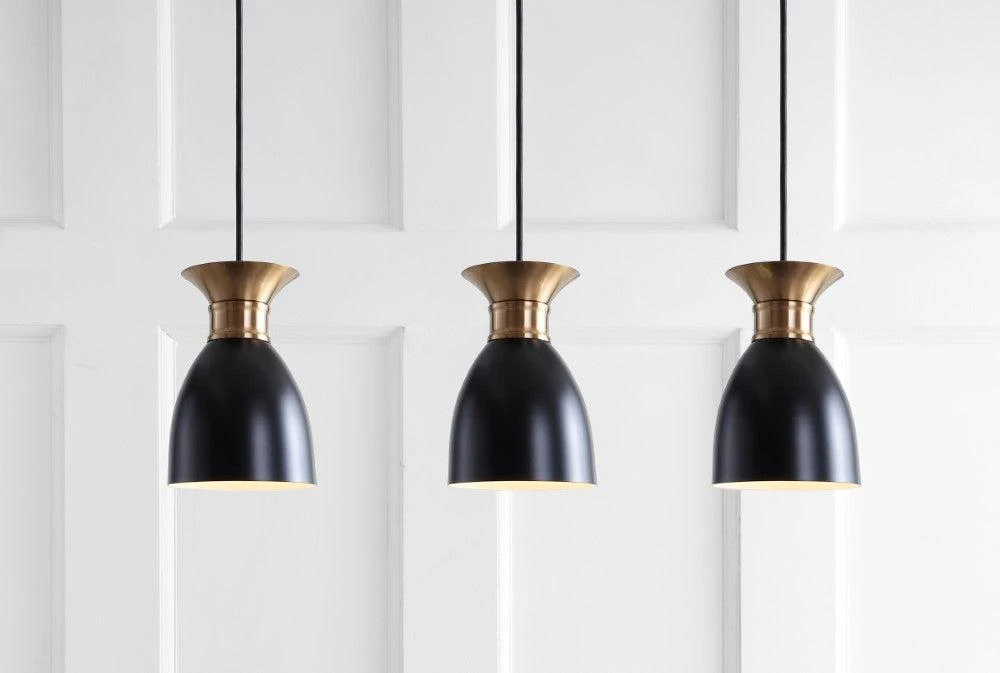 JONATHAN Y Edison 33.25" Linear 3-Light Metal Linear LED Pendant 4