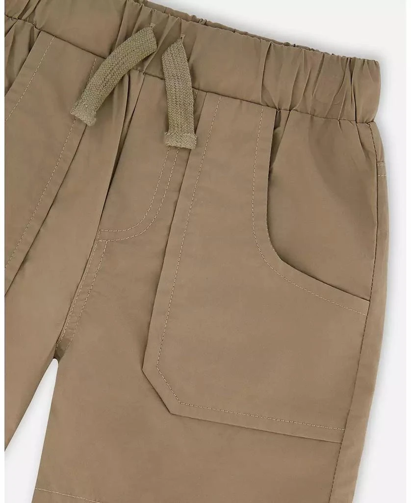 Deux par Deux Toddler Boys Parachute Shorts with Patch Pockets Beige 5