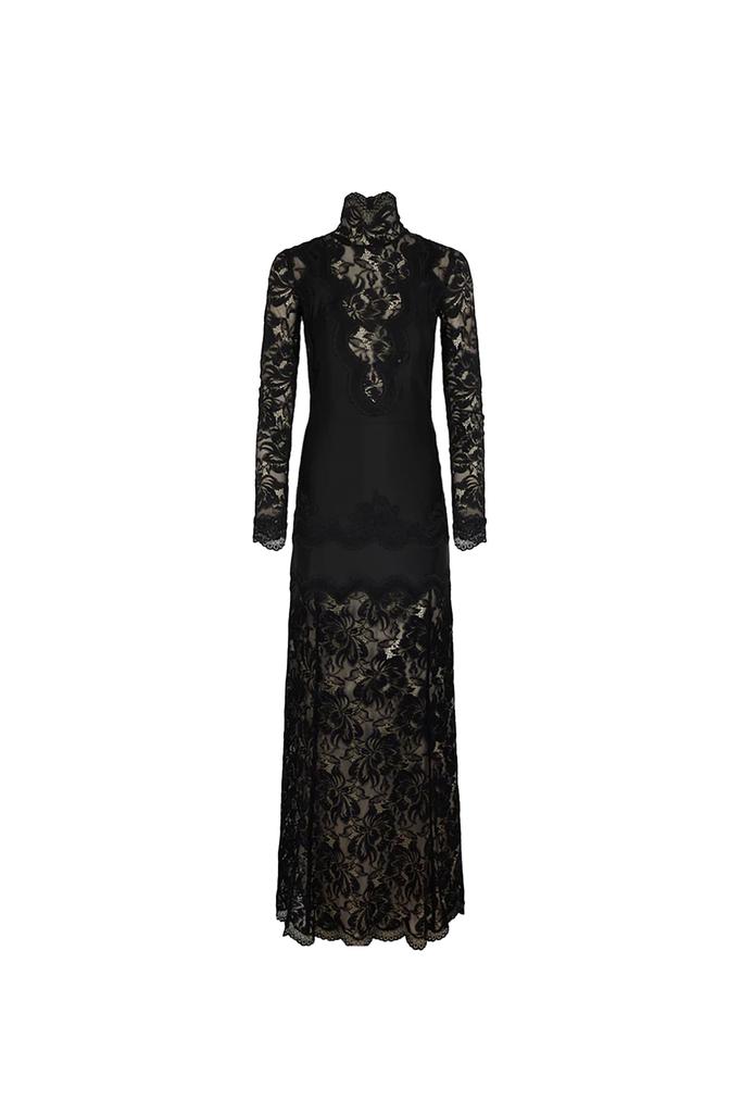 Paco Rabanne Lace Jersey Long Dress