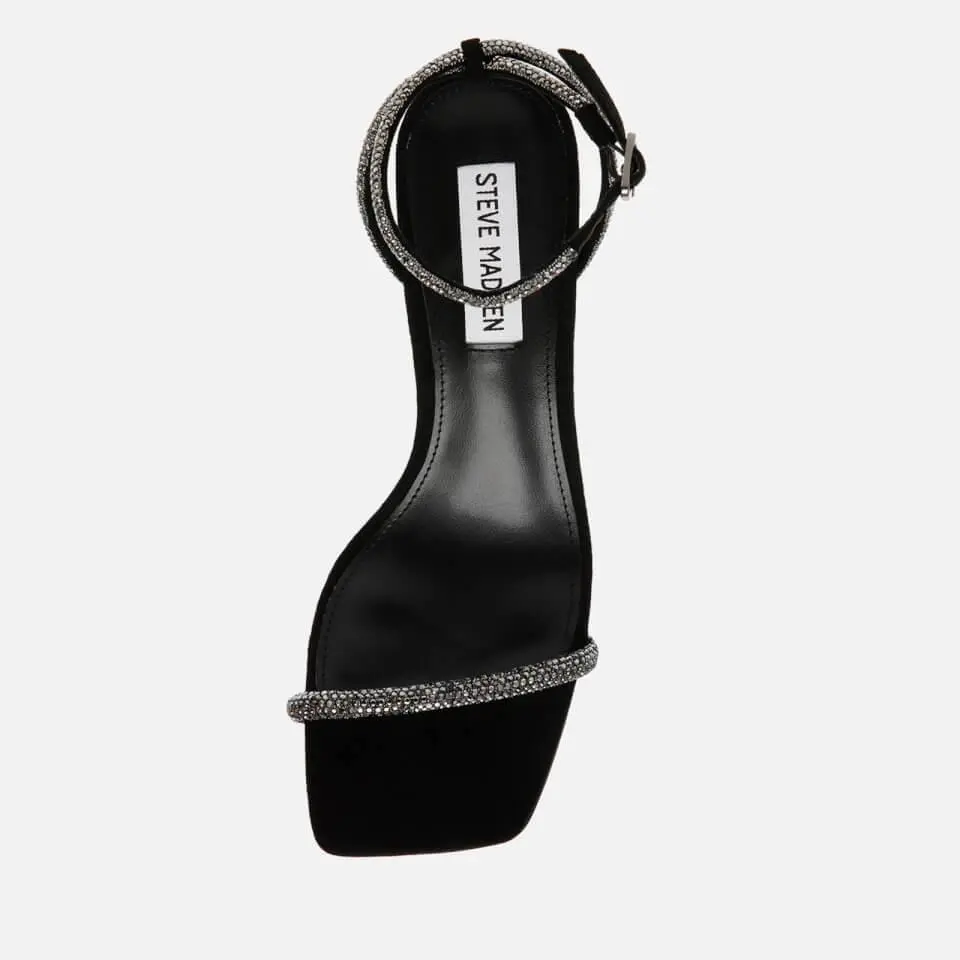 Steve Madden STEVE MADDEN WOMEN'S LEVA EMBELLISHED FAUX SUEDE HEELED SANDALS 3