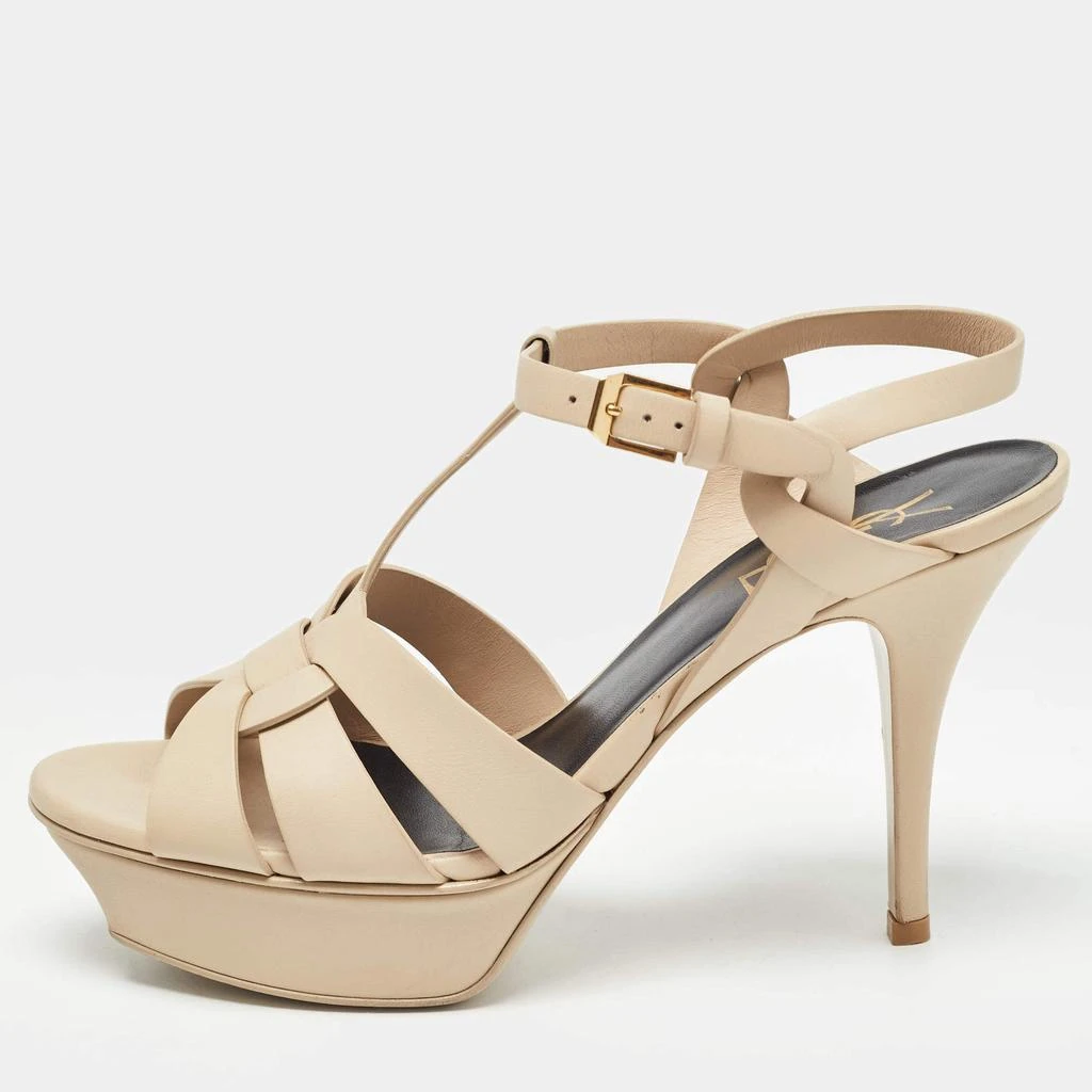 Yves Saint Laurent Saint Laurent Beige Leather Tribute Sandals Size 38 1