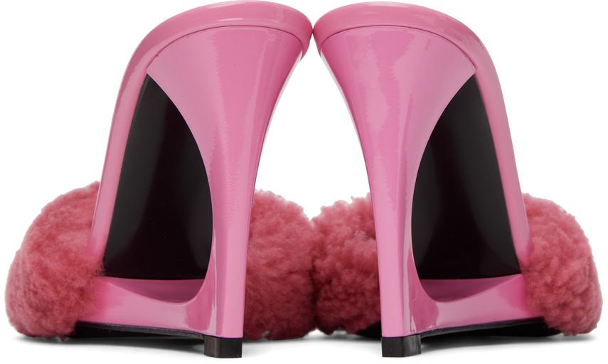 Les Petits Joueurs Pink Lola Teddy Heeled Sandals