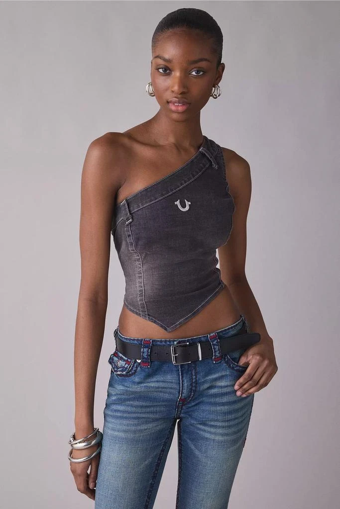 True Religion True Religion Asymmetric One-Shoulder Denim Top