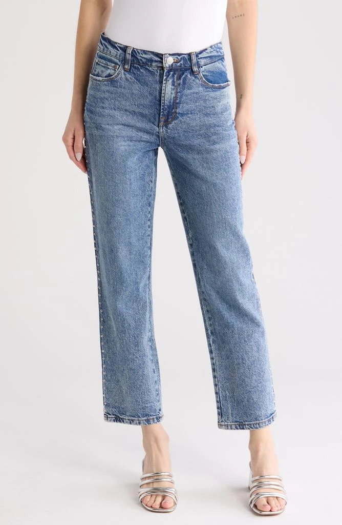 Kensie Astrid Side Rhinestone Straight Leg Jeans 1