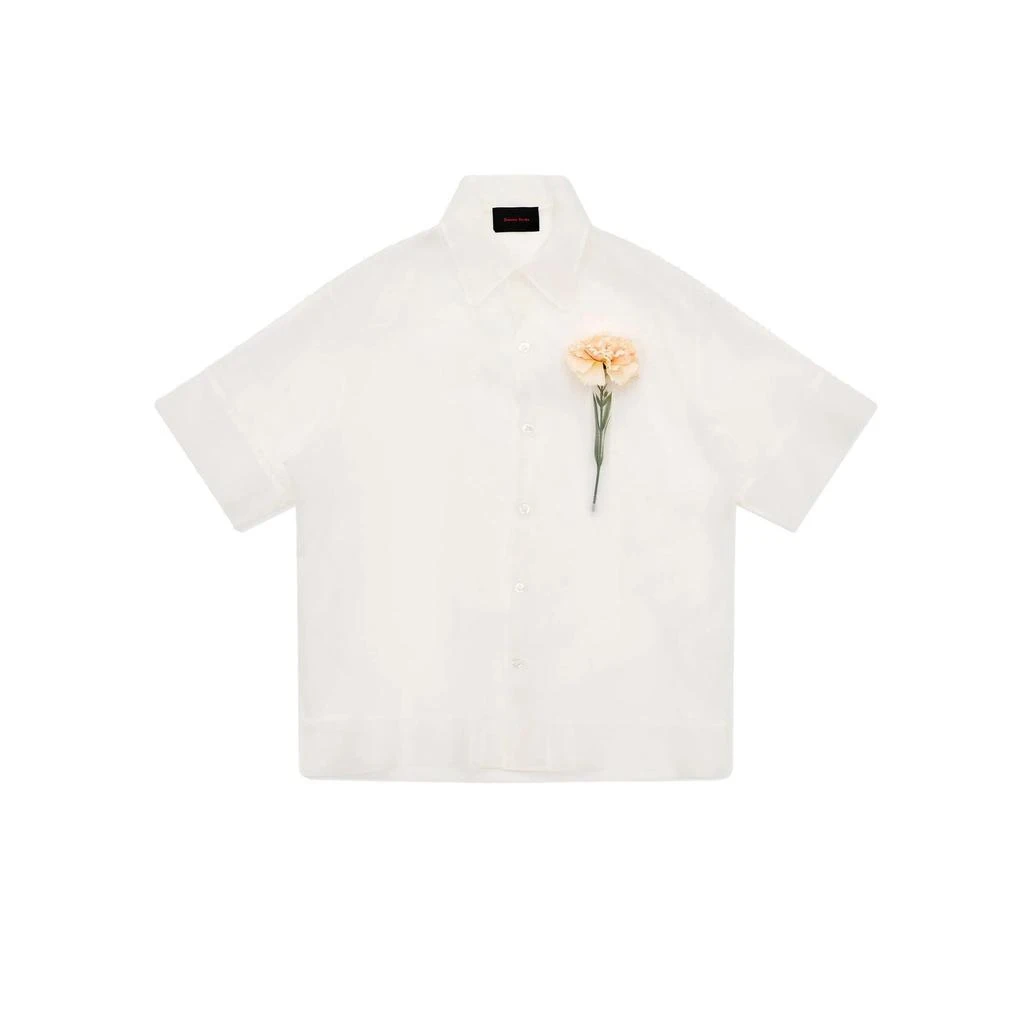 Simone Rocha Simone Rocha Carnation Pocket Boxy Semi-Sheer Shirt 1