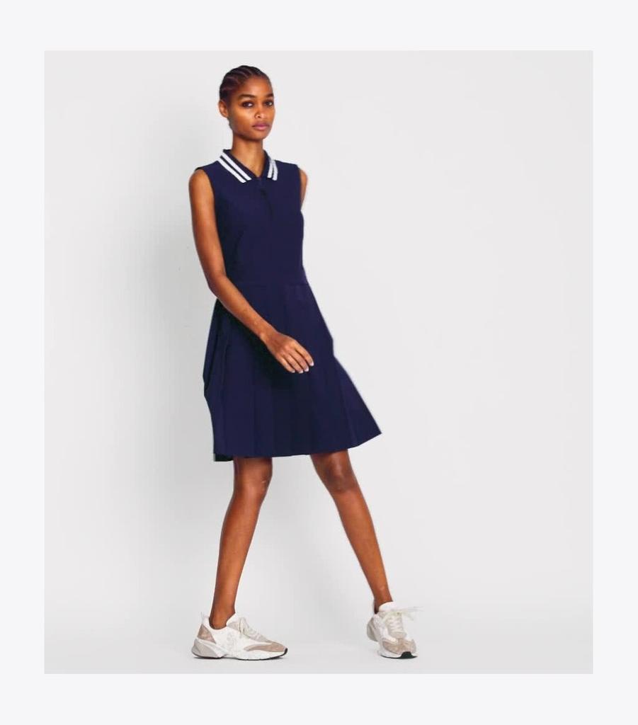 Tory Burch Performance Pleated Collar Golf Dress - Dresses