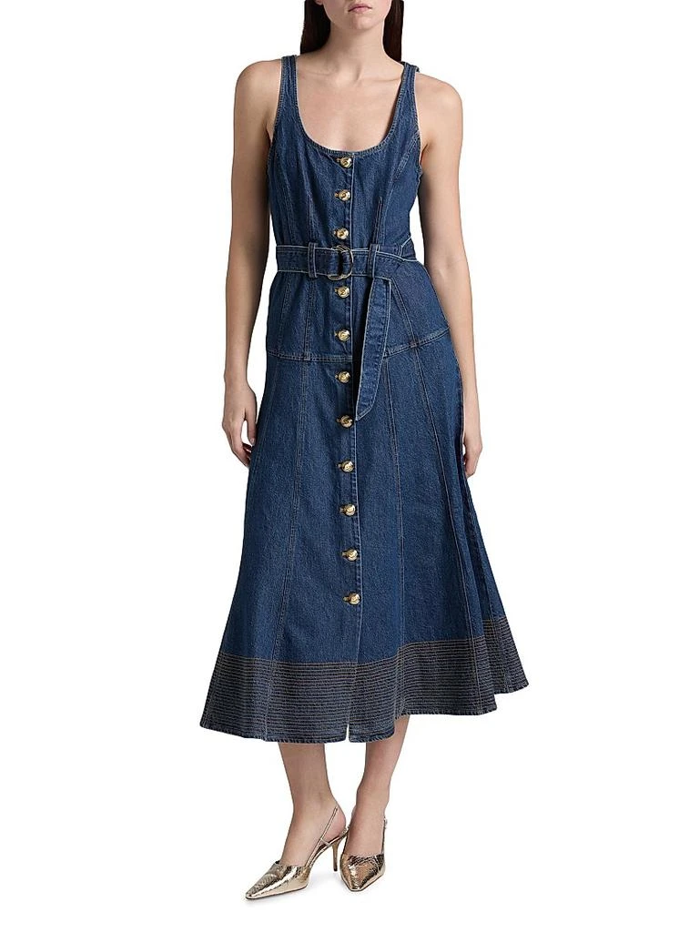 Cinq à Sept Kehlani Denim Belted Midi-Dress 3