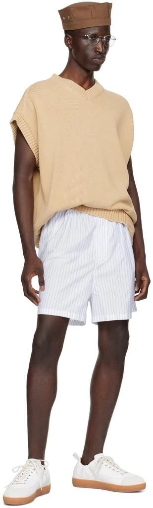 Hed Mayner White Striped Shorts 4