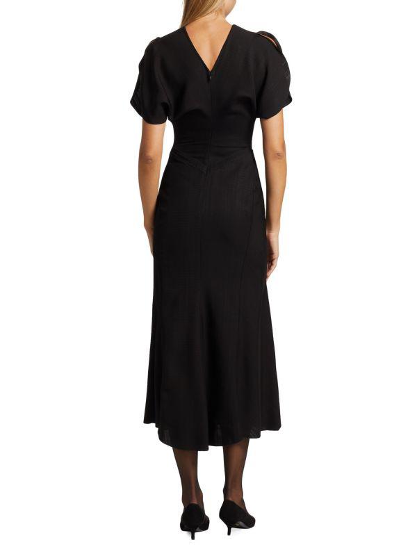 Victoria Beckham Gathered Waist Midi-Dress