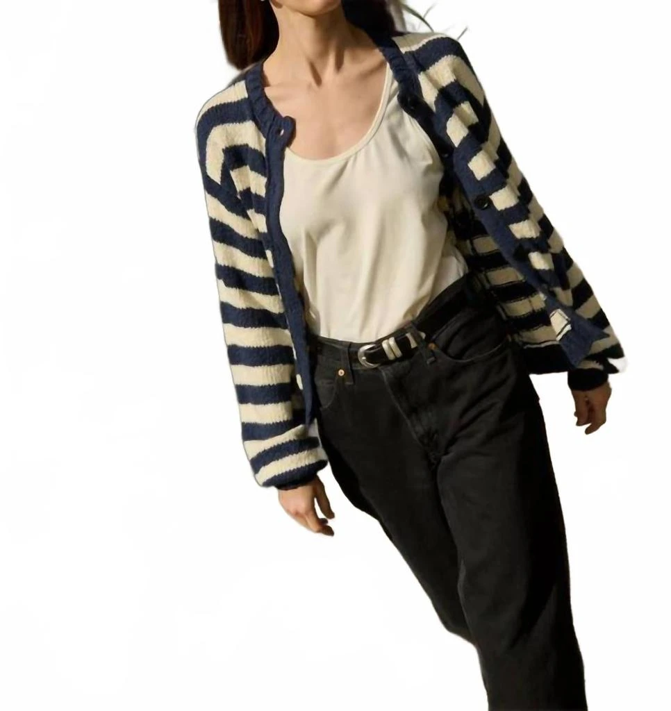 Nation LTD Tessa Cardigan In Marine Stripe