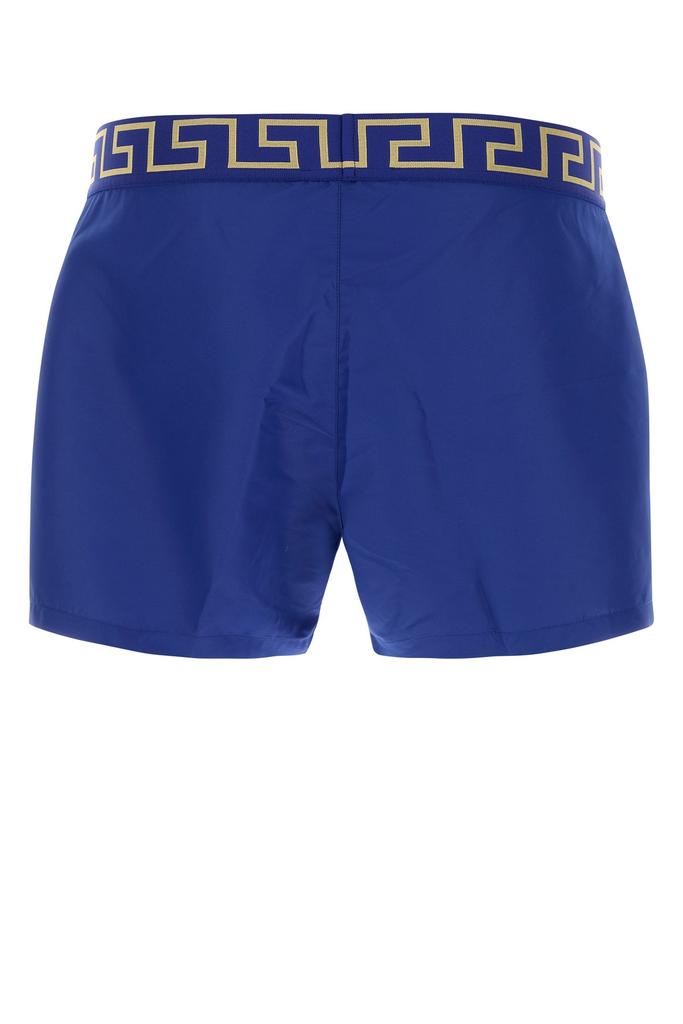 Versace Electric blue polyester swimming shorts