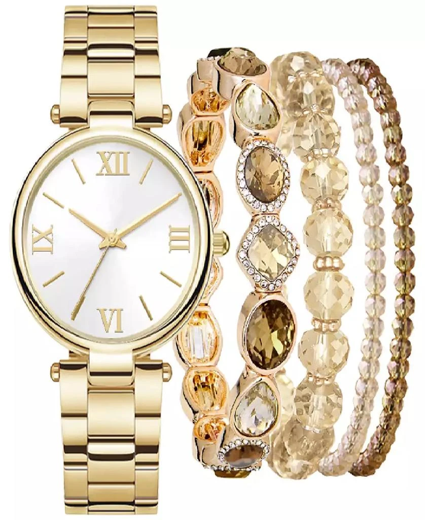 Jessica Carlyle Women's Gold-Tone Bracelet Watch 34mm Gift Set 1