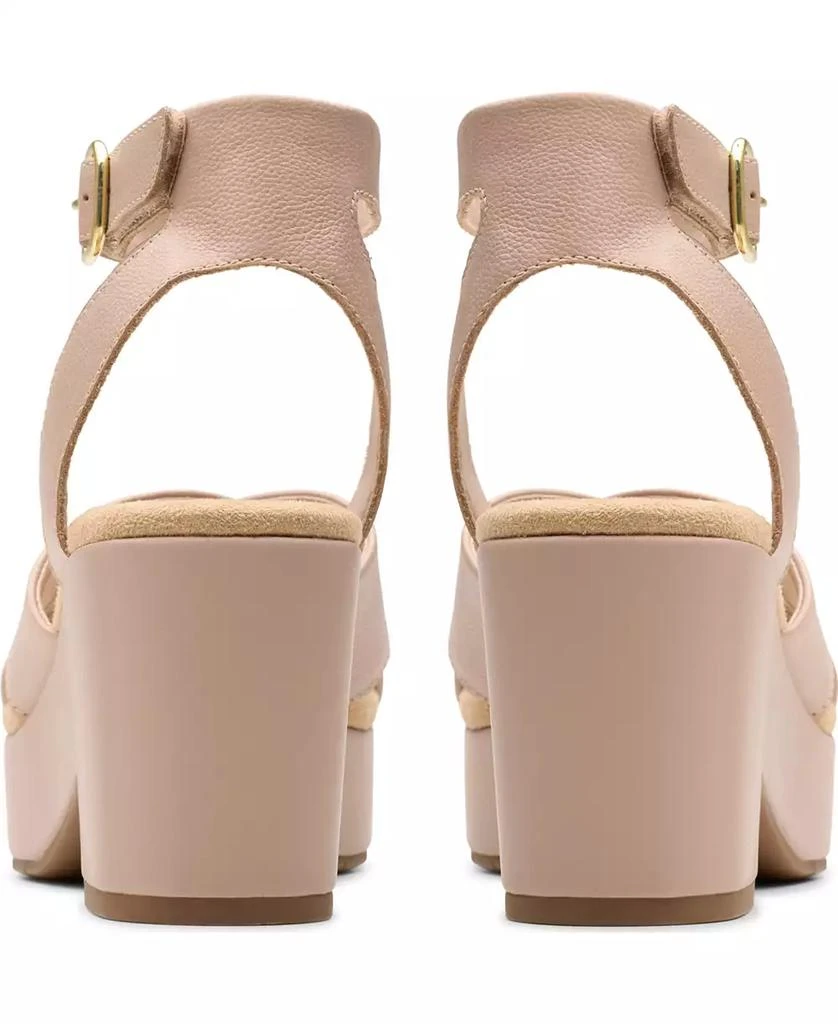 Clarks Nerisa Leather Arch Support Wedge Sandals 6