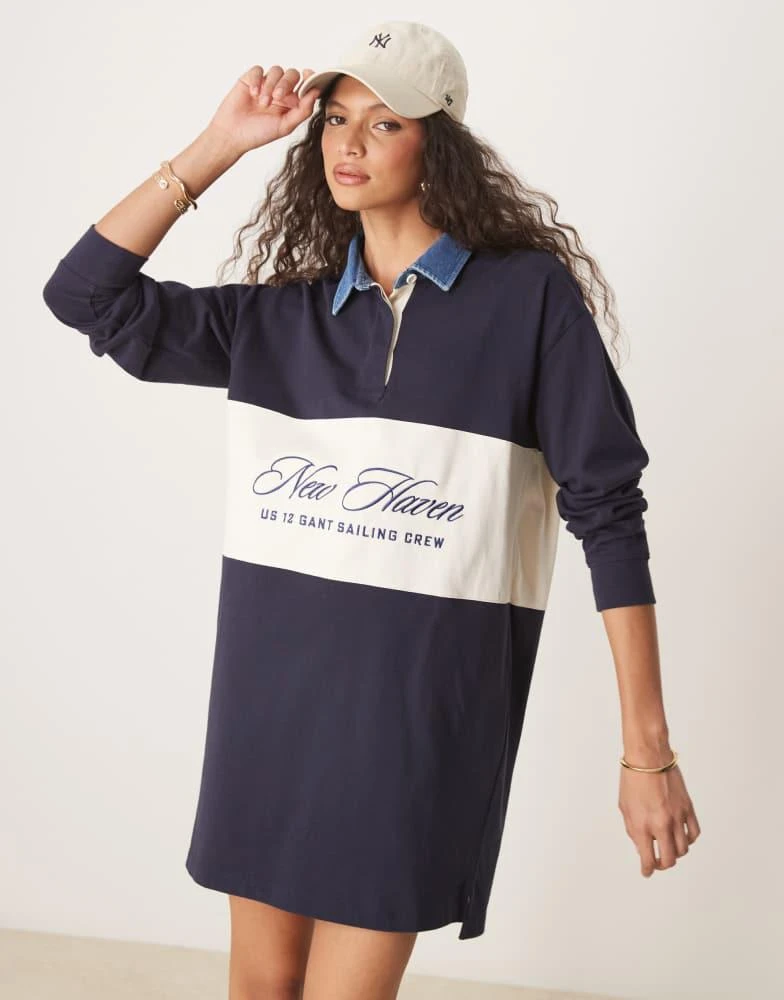 GANT varsity logo colour block sweater dress in navy  On Sale Now with Up  to 50% Off | Discover Exclusive Deals & Savings at BeyondStyle  Authentic  Gant Home|women with Limited-Time