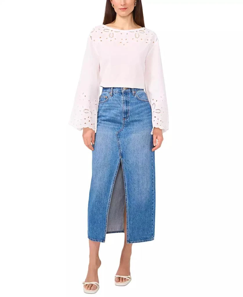 1. State Women's Cotton Eyelet Bell-Sleeve Blouse 3