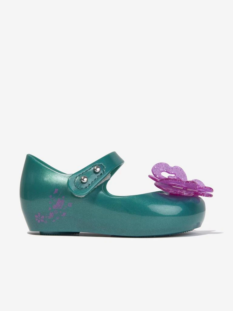 Mini Melissa Mini Melissa Girls Disney Jelly Ballerinas in Green 1